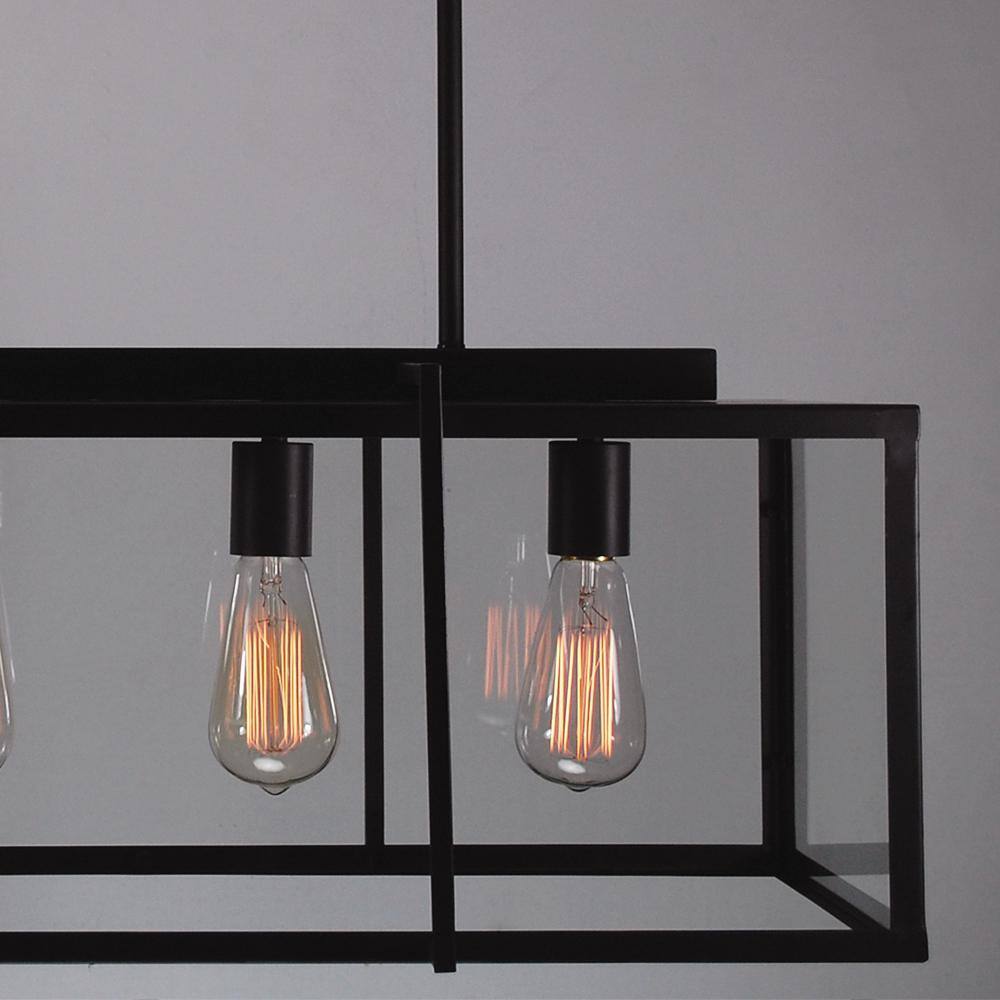Eastwood II 28.5" Rubbed Oil Bronze Industrial Island Pendant with Clear Glass