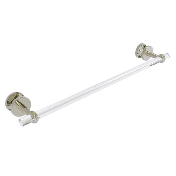 Allied Brass Clearview 24 in. Shower Door Towel Bar with Twisted Accents in Polished Nickel