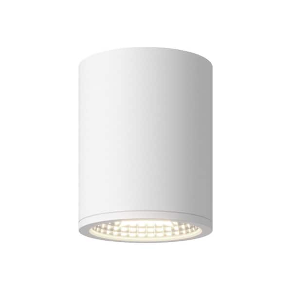 Nordic 6-in (5-in Dia. ) White LED Exterior Semi-Flush Mount