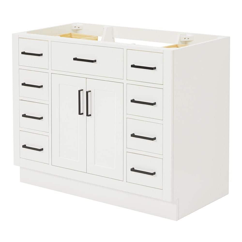 42'' White Wood Freestanding Single Bathroom Vanity Base