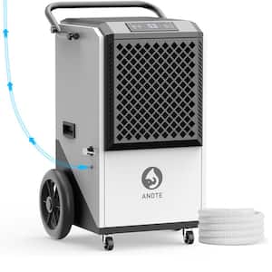 250 pt. 8,000 sq.ft. Heavy Duty Quiet Dehumidifier in White, with Pump and Drain Hose for Basement, Garge, Auto Defrost
