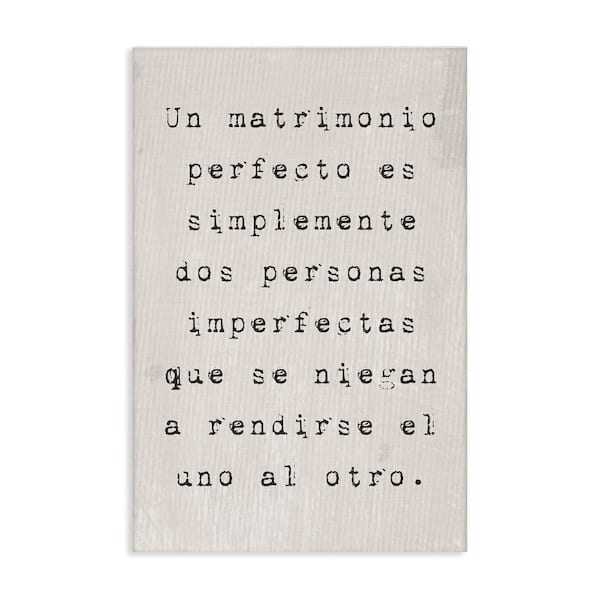 Stupell Industries A Perfect Marriage by Lil' Rue Gallery Wrapped Unframed Typography Graphic Art Print 36 in. x 24 in.