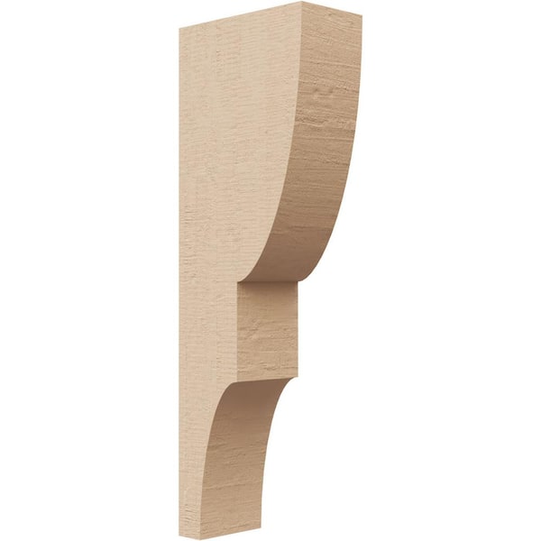 Ekena Millwork 2 in. x 12 in. x 4 in. Series 2 Thin Ridgewood Rough Cedar Woodgrain Timberthane Polyurethane Corbel, Primed Tan