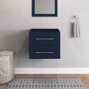 Napa 24 in. W. x 18 in. D x 21 in. H Single Sink Bath Vanity Cabinet without Top in Navy Blue, Wall Mounted