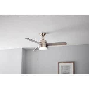 Caprice 44 in. Integrated LED Indoor Brushed Nickel Ceiling Fan with Light Kit