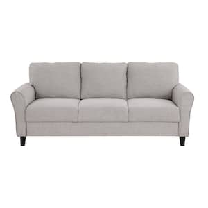 Aleron 80.5 in. W Round Arm Textured Fabric Rectangle Sofa in. Sand