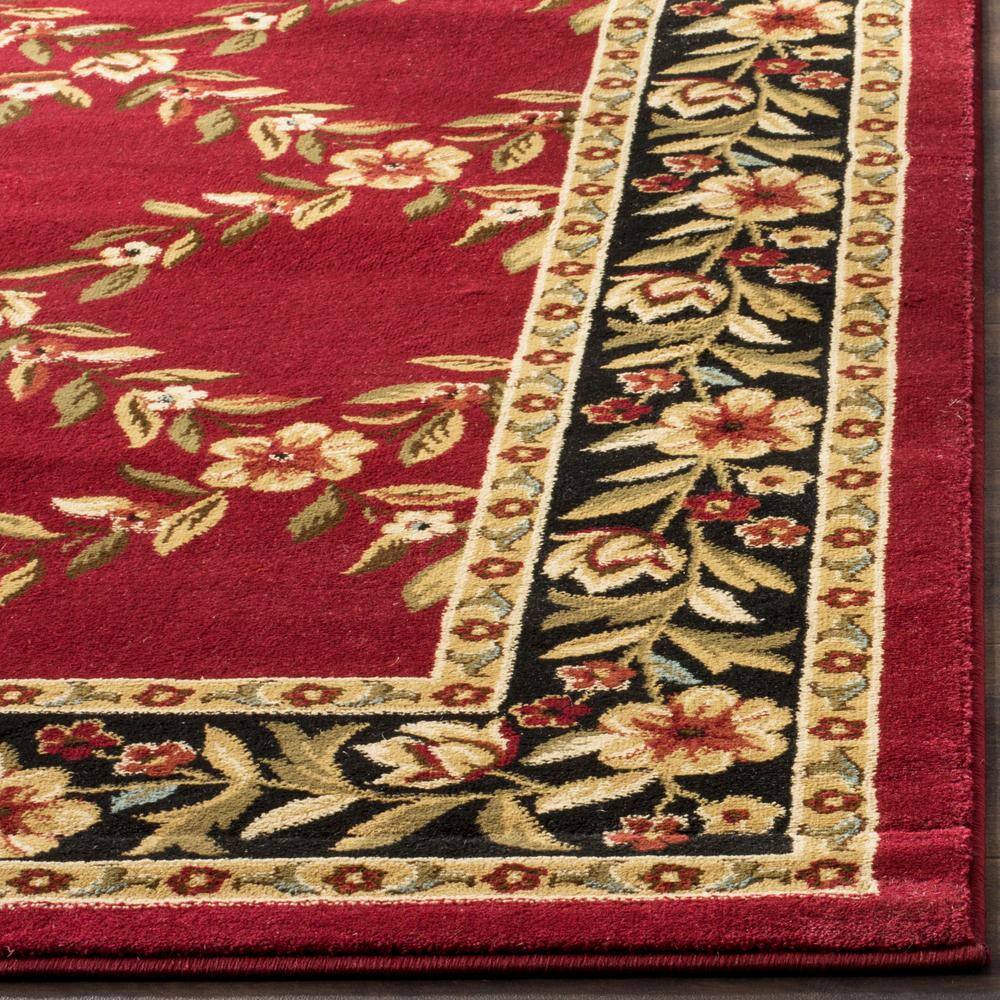 Lyndhurst Red and Black Floral Synthetic 4' x 6' Area Rug