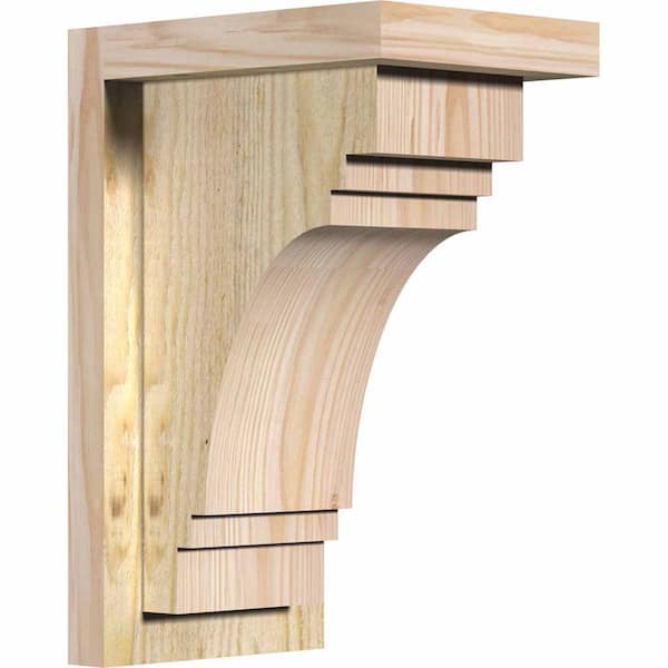 Ekena Millwork 6 in. x 8 in. x 12 in. Douglas Fir Pescadero Rough Sawn Corbel with Backplate