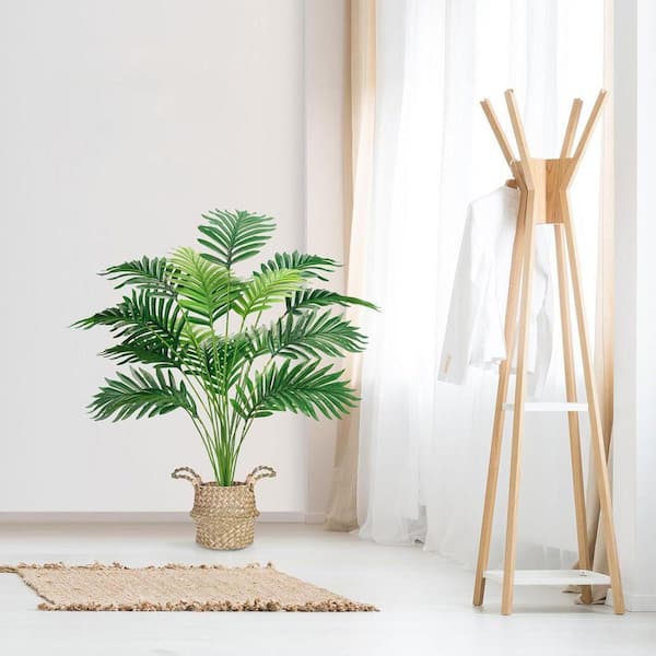 2.3 ft. Artificial Palm Tree with Hand Woven Basket Z0DM1VYBNV