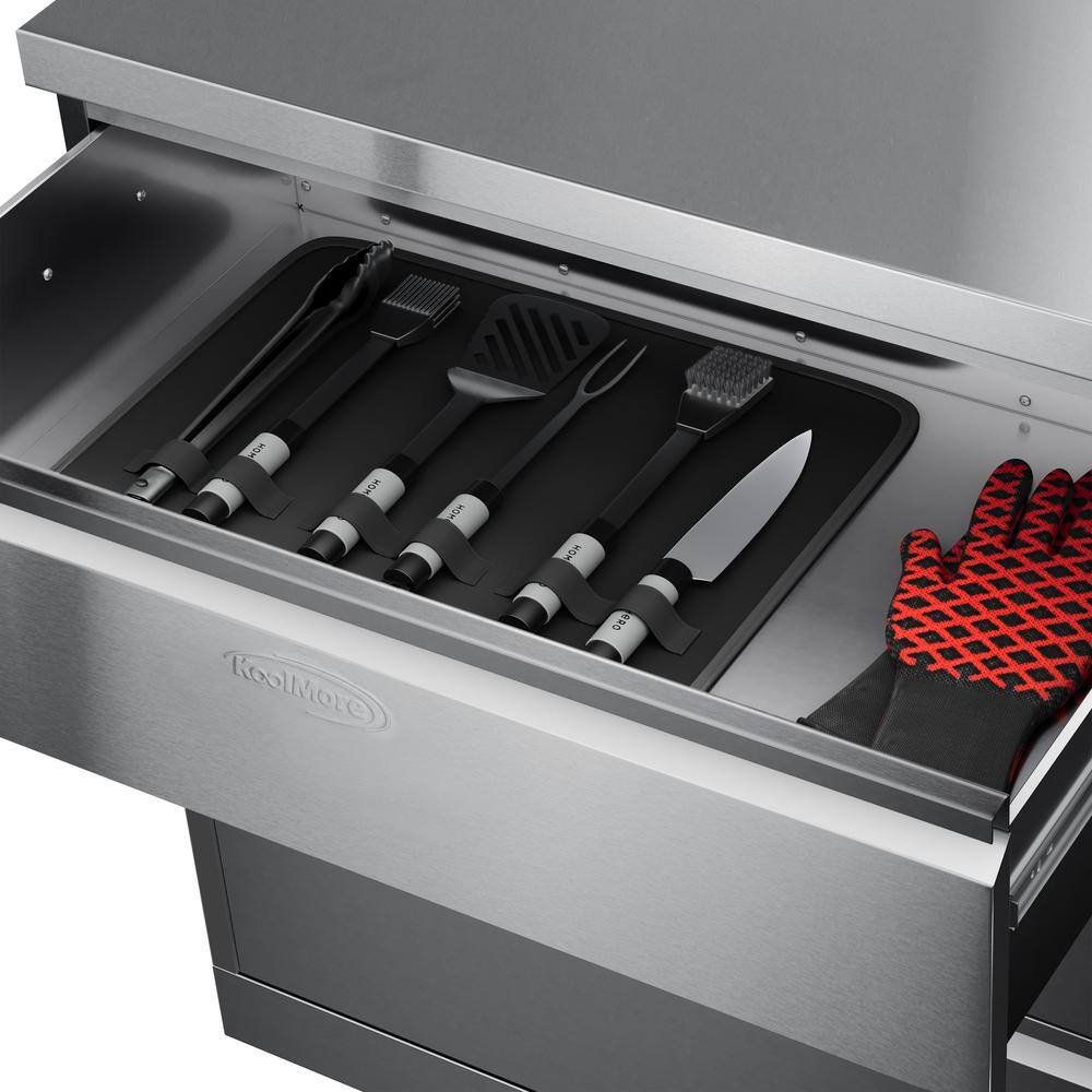 32 in. Stainless Steel Outdoor Kitchen Cabinet with Three Drawers
