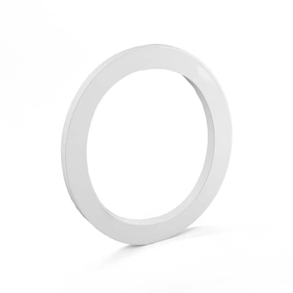 4 in. White Aluminum Floating or Flat Modern House Number 0