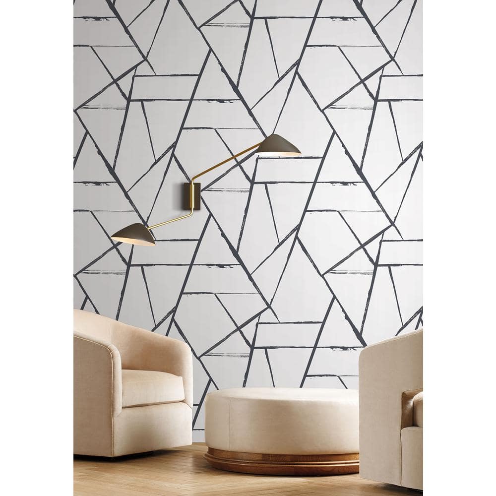 Black and White Geometric Abstract Wallpaper Double Roll