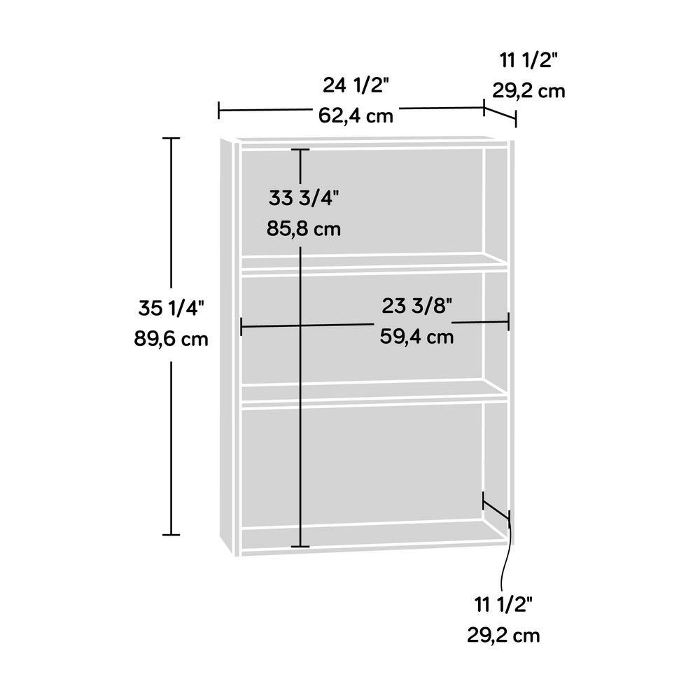 Adjustable Summer Oak 3-Shelf Wooden Bookcase