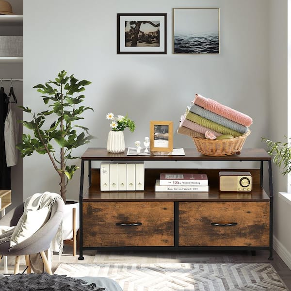 Costway Rustic Brown Dresser Tv Stand, Dresser Or Console Table