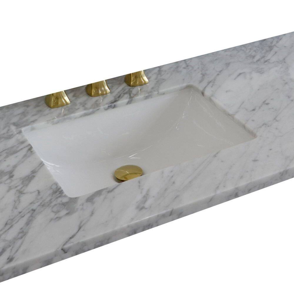 43" White Carrara Marble Countertop with Ceramic Sink