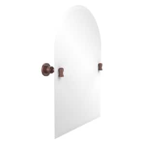 Washington Square Collection 21 in. x 29 in. Frameless Arched Top Single Tilt Mirror with Beveled Edge in Antique Copper