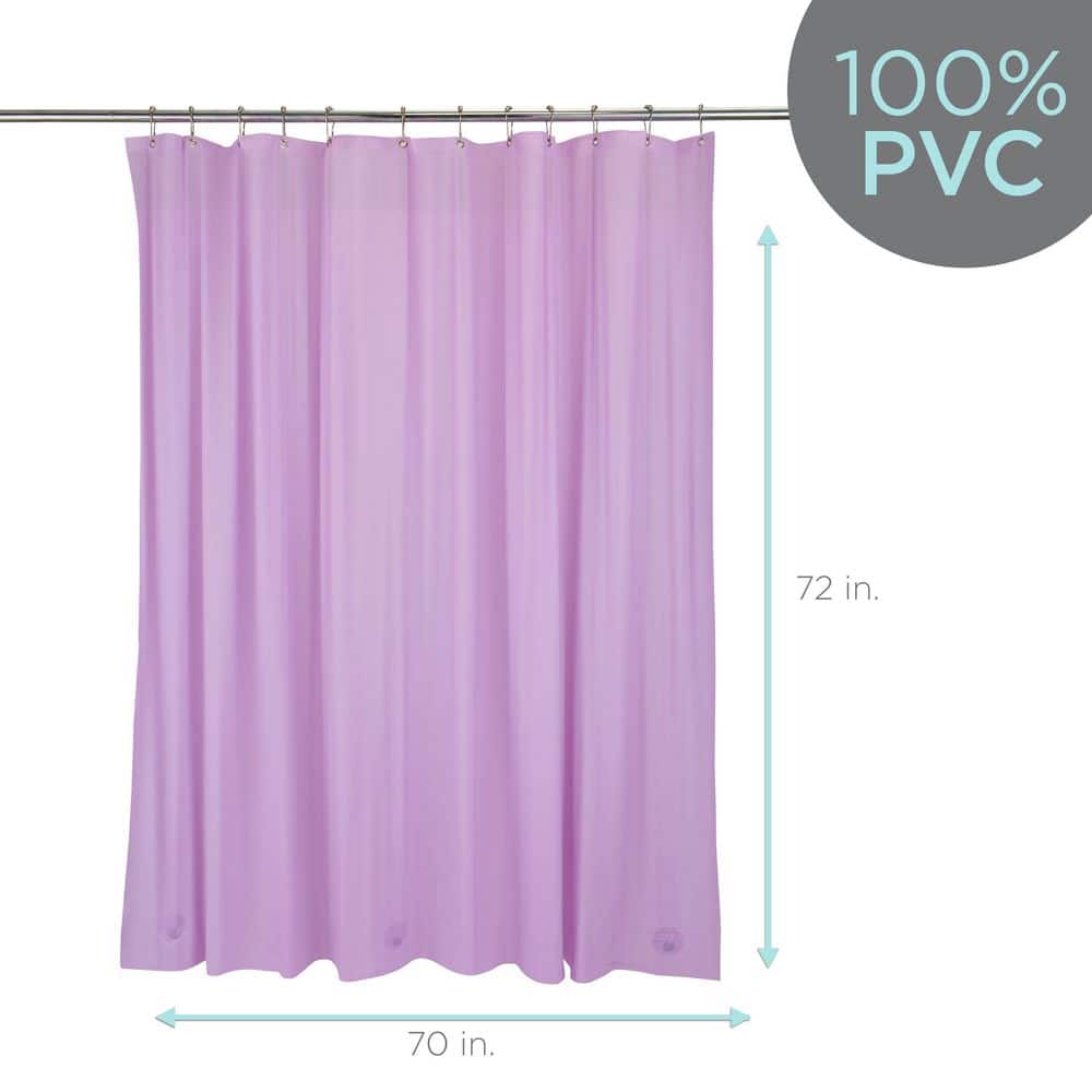 Heavy Lilac PVC Shower Curtain Liner with Grommets