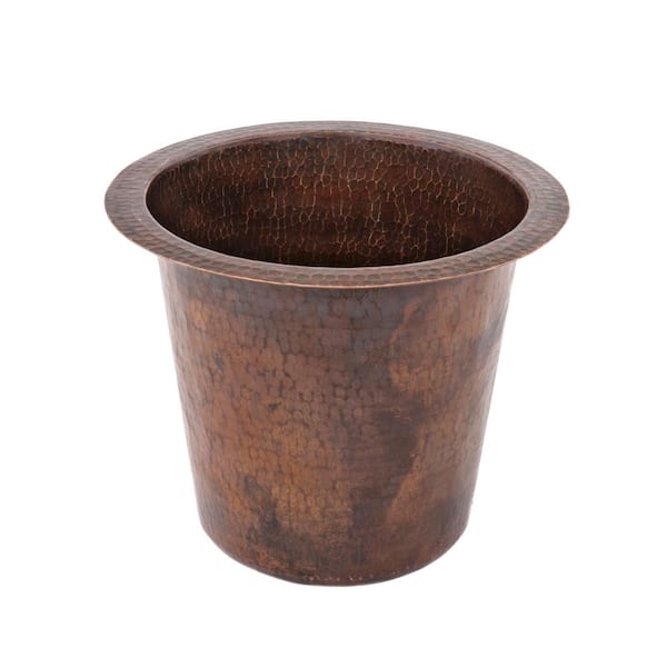 Bronze 16 Gauge Copper 12 in. Dual Mount Round Champagne Bar Sink