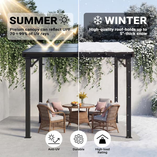 VIWAT 8 ft. x 10 ft. Hardtop Sloping Pitched Roof Gazebo Pergola