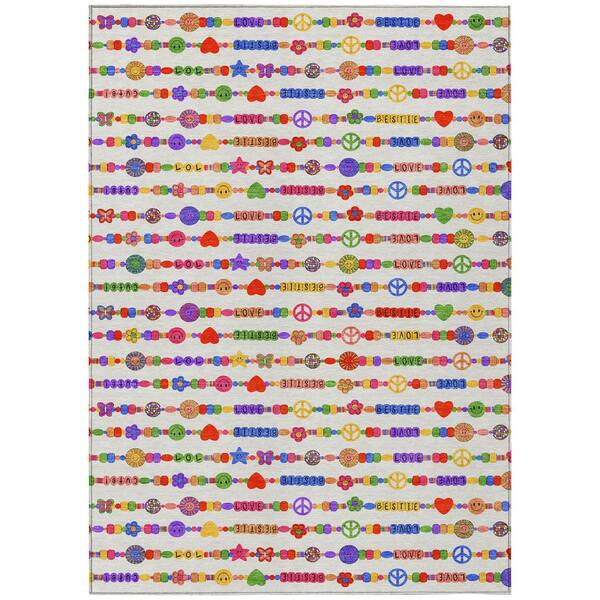 Chantille Machine Washable Indoor/Outdoor Abstract ACN2658 Ivory 10 ft. x 14 ft. Area Rug