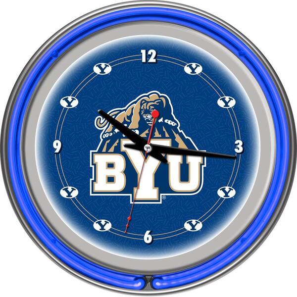Trademark 14 in. BYU Neon Wall Clock