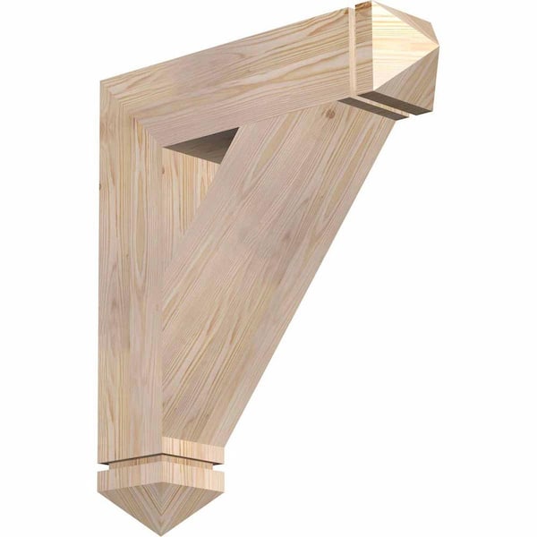 Ekena Millwork 5.5 in. x 30 in. x 26 in. Douglas Fir Traditional Arts and Crafts Smooth Bracket