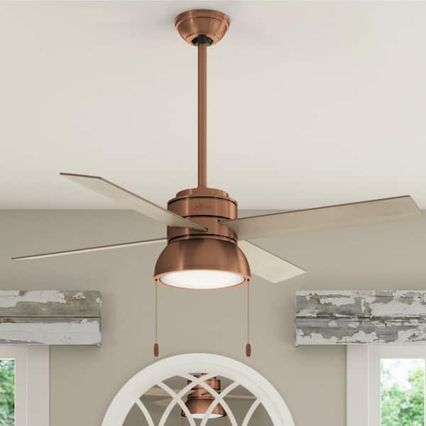 Hunter Loki 52 in. LED Indoor Weathered Copper Ceiling Fan