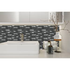 Metallic Tiles Grey Marble 11.5 in. W x 11.75 in. H Peel and Stick Decorative Metallic Wall Tile Backsplash (6-Tiles)