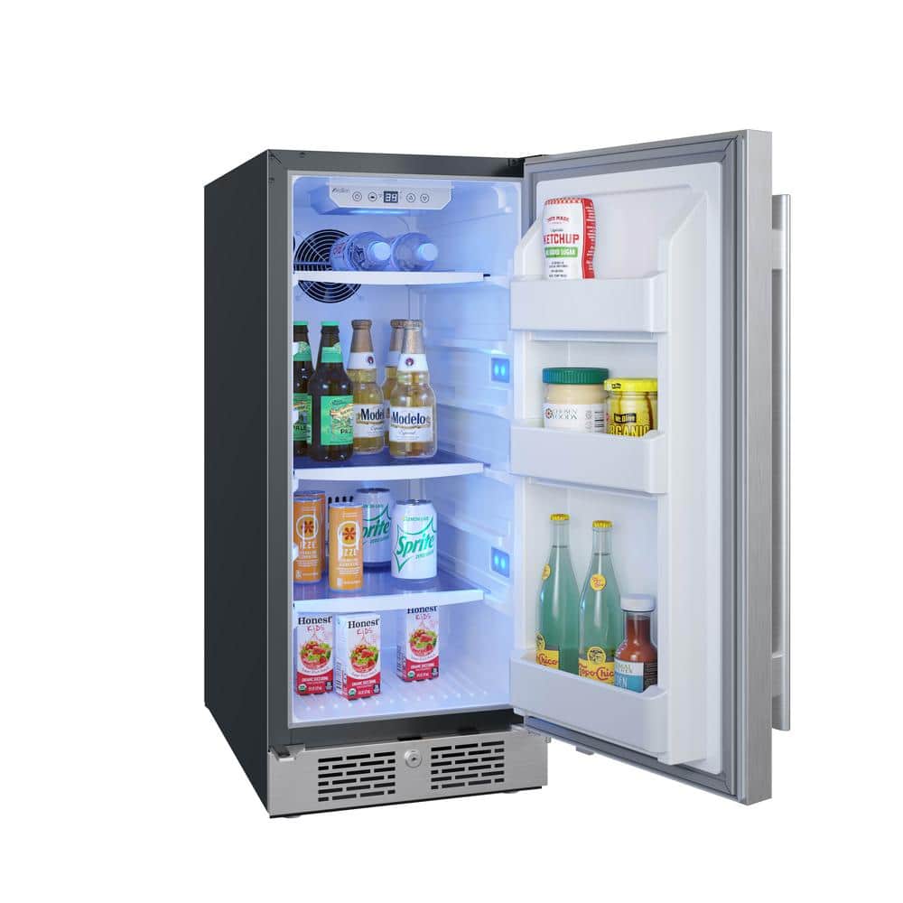 15-Inch Stainless Steel Compact Undercounter Refrigerator