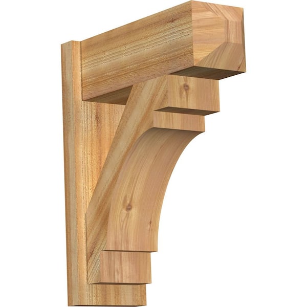 Ekena Millwork 8 in. x 26 in. x 22 in. Western Red Cedar Merced Craftsman Rough Sawn Outlooker