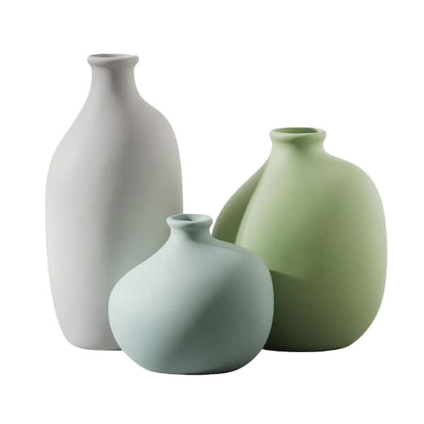 Unbranded 7.5 in. Multi-Colored Ceramic Bottle Decorative Vase