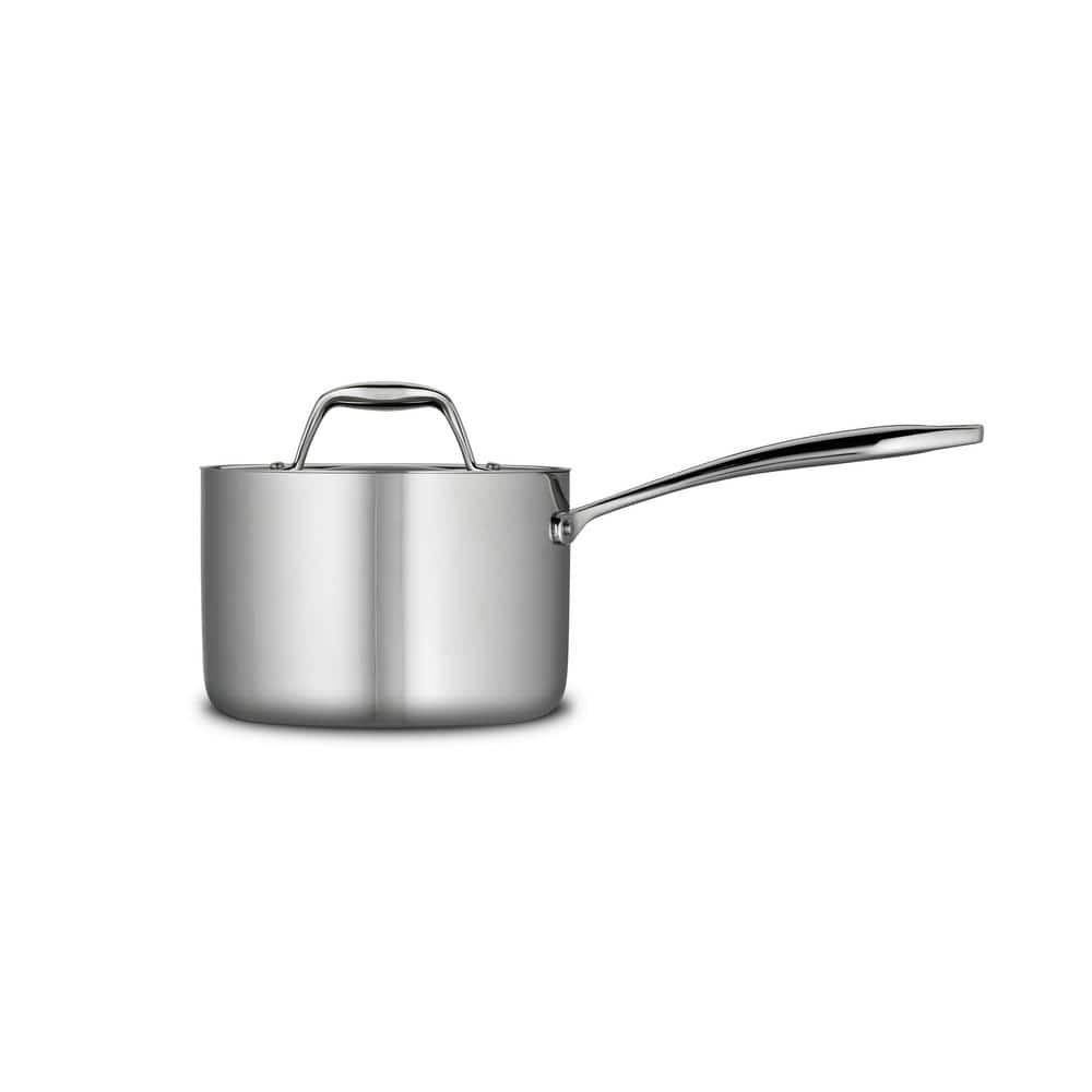 Tri-Ply Clad Stainless Steel 2-Quart Sauce Pan with Lid