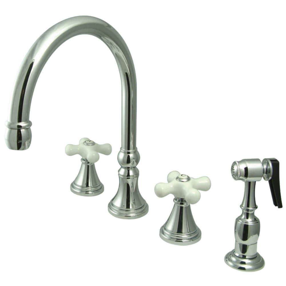 Governor 2-Handle Standard Kitchen Faucet with Side Sprayer in Polished Chrome price history on PriceWatchPro