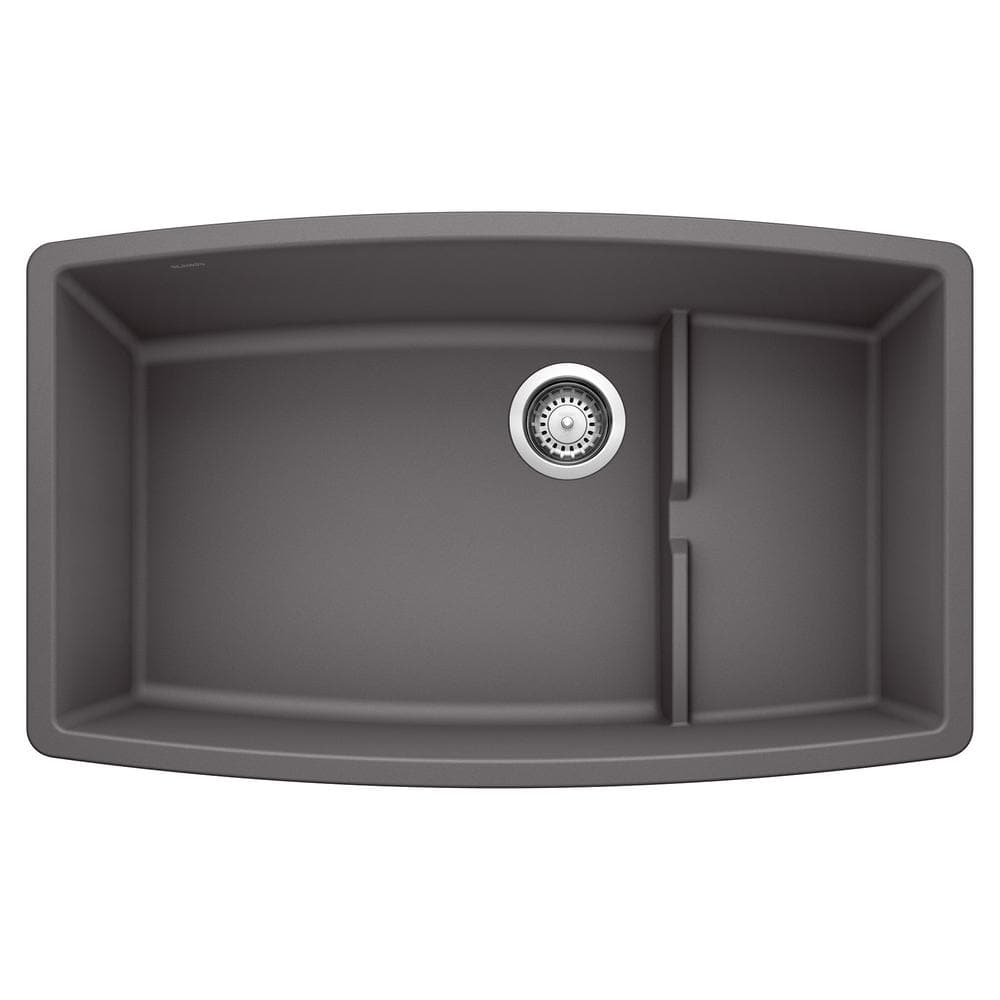 PERFORMA CASCADE 32 in. Undermount Single Bowl Cinder Granite Composite Kit
