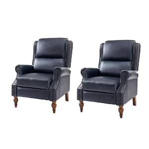 Sharon Traditional Roll Arm Manual Recliner with Solid Wood Legs Set of 2