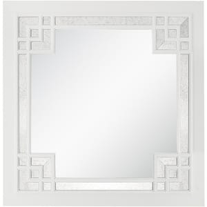 39.4 in. W x 39.4 in. H White Square Accent Wood Mirror