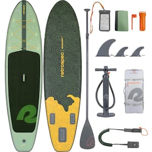 Compact Light-Weight 126 in. Wild Spruce PVC Inflatable Paddleboard with Accessories