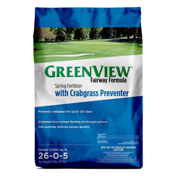 GreenView 17 lbs. Fairway Formula Spring Fertilizer and Crabgrass Preventer, Covers 5,000 sq. ft. (26-0-5)