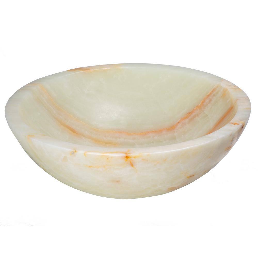 Eden White Onyx 16.5'' Circular Stone Bathroom Sink