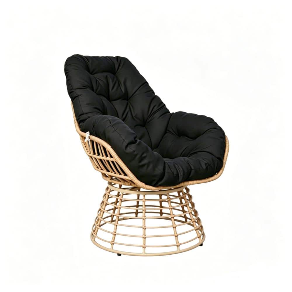 360° Swivel PE Rattan Papasan Chair, All Weather Patio Chair with Cushion price history on PriceWatchPro