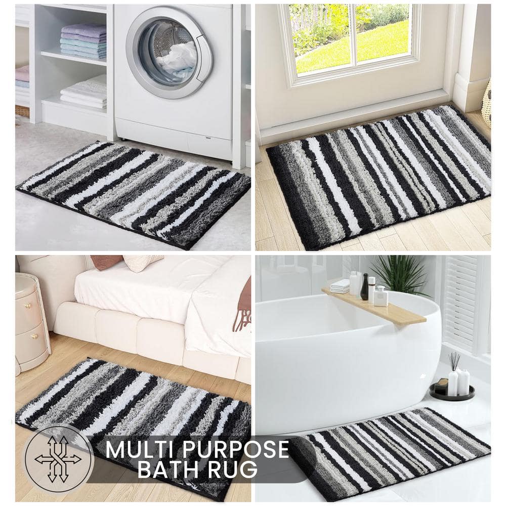 Griffie Luxe Soft Touch Graphite Polyester 24"x36" Bath Rug