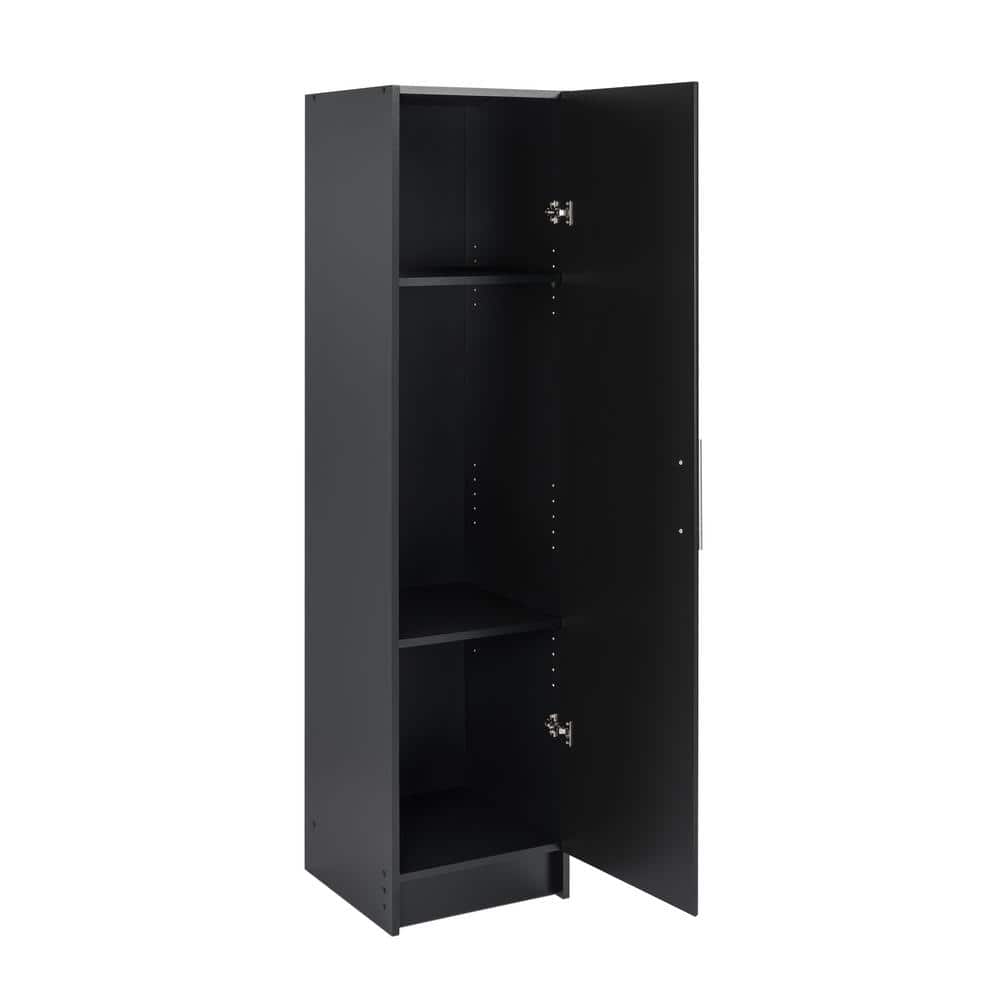 Black Slim Living Room Cabinet with Adjustable Shelves