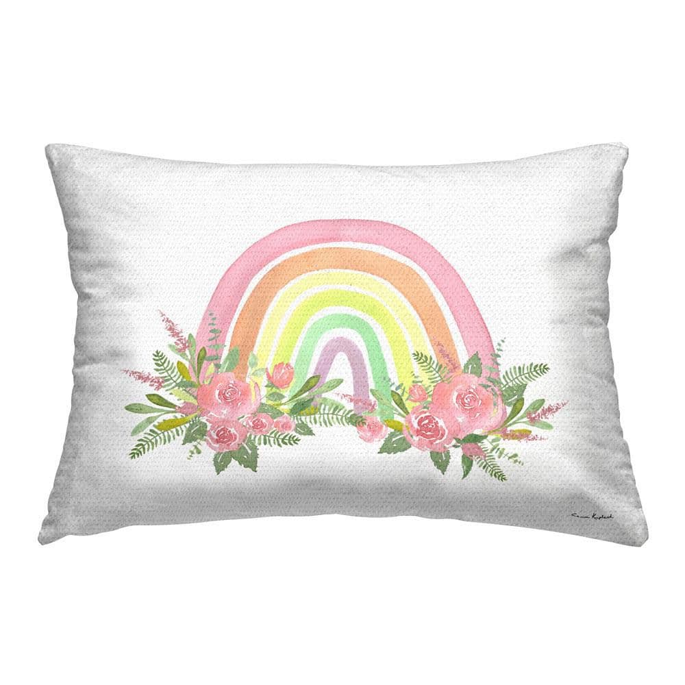 Floral Pastel Rainbow Outdoor Printed Throw Pillow by Sharon Kuplack price history on PriceWatchPro