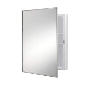 Styleline 16.25 in. W x 22.25 in. H Medium Rectangular White Plastic Surface-Mount Medicine Cabinet with Framed Mirror