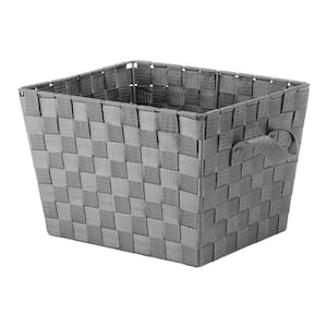 8 in. H x 12 in. W x 10 in. D Gray Fabric Cube Storage Bin