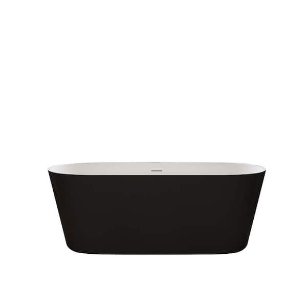 Aldine 66.9 in. x 31.5 in. Soaking Bathtub in Black/Matte