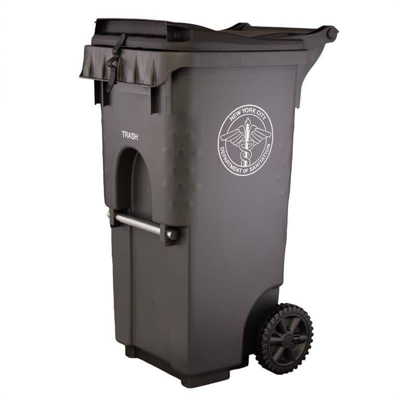 Otto Official NYC Trash Bin 35 gal. with Lid 3955060-FS8BRL00H0