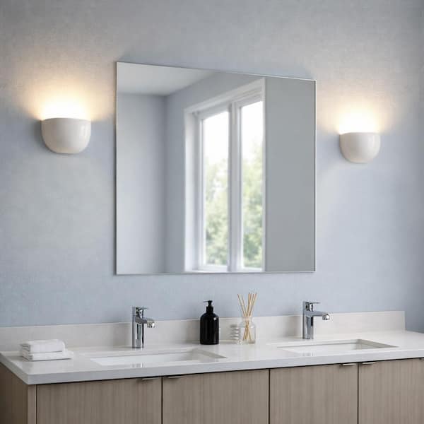8 in. 1-Light White Ceramic Half Moon Vanity Wall Sconce
