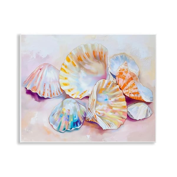 Stupell Industries Pile of Various Seashells by Arlington Prints Unframed Animal Graphic Art Print 11 in. x 14 in.