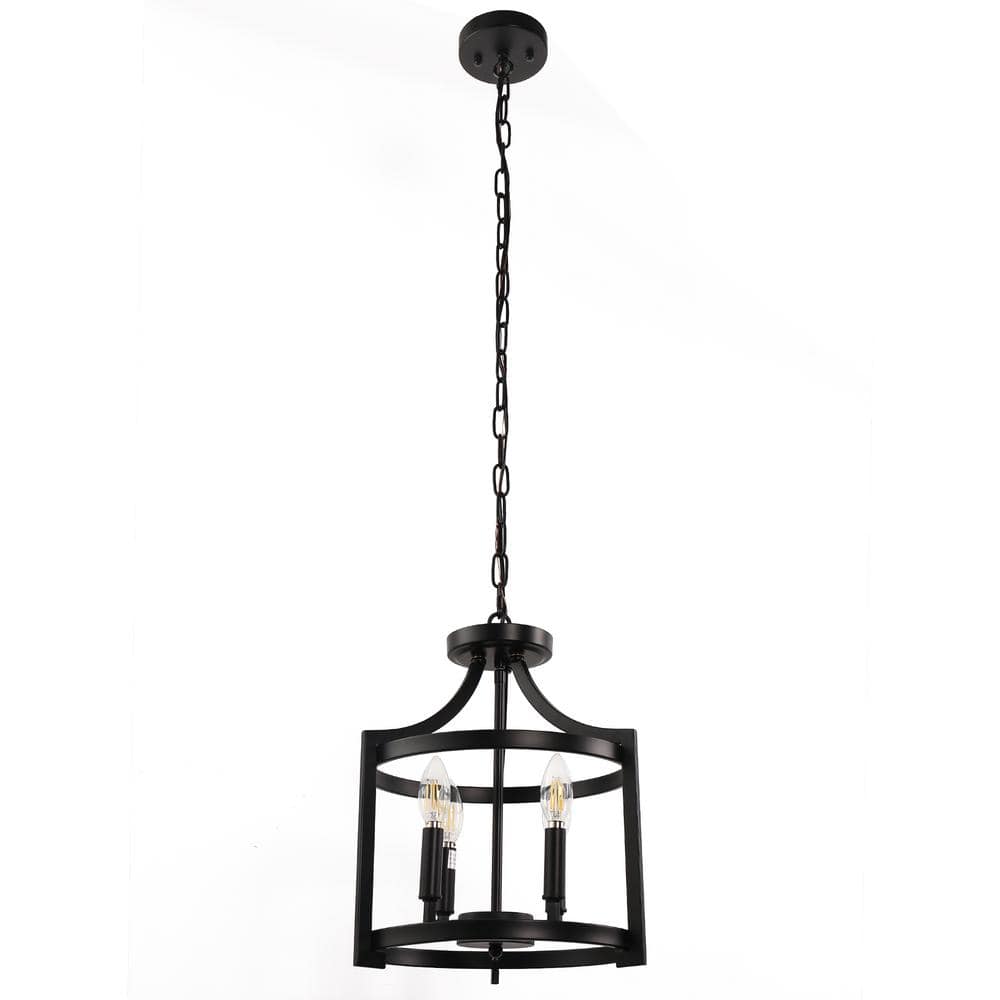 4-Light Black Drum Pendant Light, Convertible Semi-Flush Mount Ceiling Fixture for Dining Room, Bedroom, Foyer, Entryway price history on PriceWatchPro